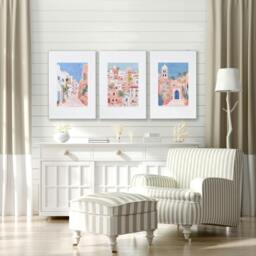 Rackhams Home Decor Living Room Pictures - Set of 3 Beach Decor Wall art Prints - A2 16.54 x 23.39 in / 42 x 59.4 cm - Satin Photo paper 280 gsm - White Frame - thumbnail 3