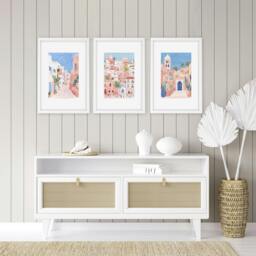 Rackhams Home Decor Living Room Pictures - Set of 3 Beach Decor Wall art Prints - A2 16.54 x 23.39 in / 42 x 59.4 cm - Satin Photo paper 280 gsm - White Frame - thumbnail 5