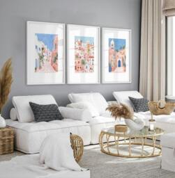 Rackhams Home Decor Living Room Pictures - Set of 3 Beach Decor Wall art Prints - A2 16.54 x 23.39 in / 42 x 59.4 cm - Satin Photo paper 280 gsm - White Frame - thumbnail 2