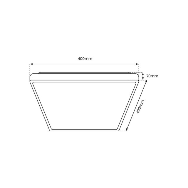 Rackhams Quadro LED Ceiling Lamp  White 40cm Stylish Modern Powerful Economical Full Remote Control