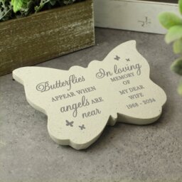 Rackhams Personalised Memorial Butterfly Resin Garden Ornament - thumbnail 2