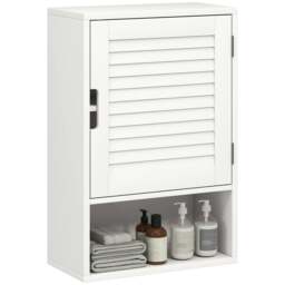 Rackhams Bathroom Cabinet, Wall Mounted Cabinet with Adjustable Shelves, White - 1 - MDF - White - thumbnail 2