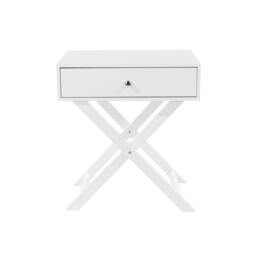 Rackhams Options 1-Drawer X-Leg Premium Bedside Cabinet - white - thumbnail 1