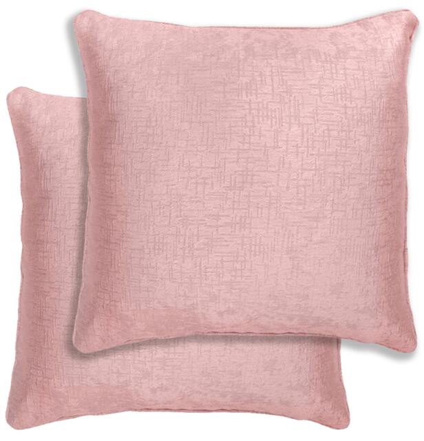Rackhams Pair of Vogue Textured Double Sided Zip Opening Piped Edge Cushion Covers - 43x43cm - Cases Only - Blush - image 1