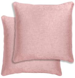 Rackhams Pair of Vogue Textured Double Sided Zip Opening Piped Edge Cushion Covers - 43x43cm - Cases Only - Blush