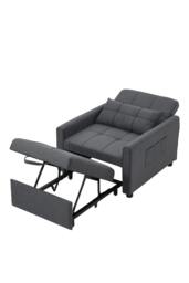 Rackhams Three-in-One Versatile Single Sofa Bed with Pillow - Grey - One Size - thumbnail 4