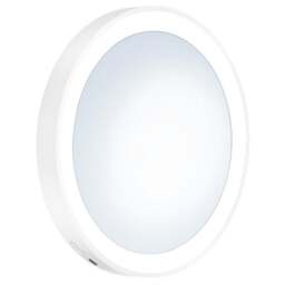 Rackhams Matt White LED Mirror with Suction Cups, 7x Magnification, USB Rechargeable battery for Bathroom Makeup or Shaving