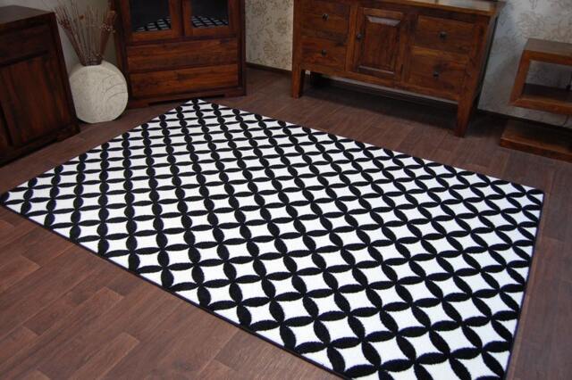 Rackhams Sketch Rug - Black & White Diamonds - 180cm x 270cm - image 1