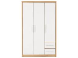 Rackhams Seville 3 Door 2 Drawer Triple Wardrobe - Grey High Gloss and Light Oak - thumbnail 3
