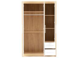 Rackhams Seville 3 Door 2 Drawer Triple Wardrobe - Grey High Gloss and Light Oak - thumbnail 4