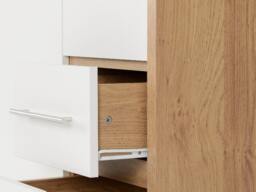 Rackhams Seville 3 Door 2 Drawer Triple Wardrobe - Grey High Gloss and Light Oak - thumbnail 6
