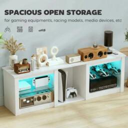Rackhams 160cm TV Unit w/ LED Lights for 70in TV Modern TV Stand Cabinet - Marble-effect - 1 - 160.0 - thumbnail 5