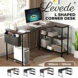 Rackhams L Shaped Gaming Computer Desk Workstation Study Corner Table Home Office - 120cm x 80cm x 75cm - thumbnail 2