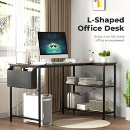 Rackhams L Shaped Gaming Computer Desk Workstation Study Corner Table Home Office - 120cm x 80cm x 75cm - thumbnail 4