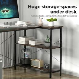 Rackhams L Shaped Gaming Computer Desk Workstation Study Corner Table Home Office - 120cm x 80cm x 75cm - thumbnail 6
