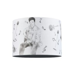 Rackhams Elvis Presley Themed Linen Lampshade with Famous Poses and Guitars Musical Notes - thumbnail 1