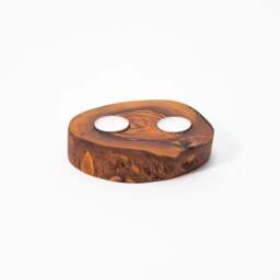 Rackhams Olive Wood Rustic Tea Light Holder      - 9cm Dia x 5cm H - Olive Wood - thumbnail 5