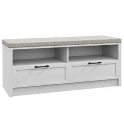 Rackhams Shoe Bench with Removable Cushion, Shoe Storage Bench with Padded Seat, Open Compartments and Drawers for Entryway Hallway - thumbnail 1