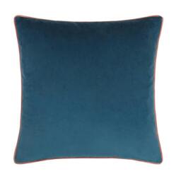 Rackhams Meridian Velvet Cushion Cover - Petrol/Blush - 45cm x 45cm - Petrol/Blush - 100% Polyester