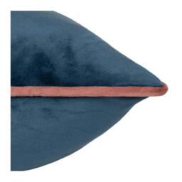 Rackhams Meridian Velvet Cushion Cover - Petrol/Blush - 45cm x 45cm - Petrol/Blush - 100% Polyester - thumbnail 3