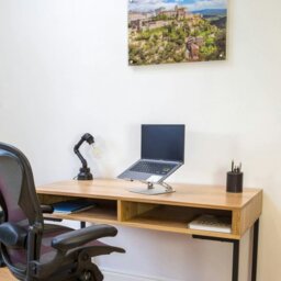 "Rackhams Darwen Minimalist Console Desk on Square Legs - Walnut - 60cm (23.5"") deep - 120cm (47"") wide" - thumbnail 5