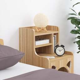 Rackhams Pura Side Table With Pet House, Wood - 50CM - Oak - Oak - thumbnail 5