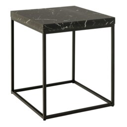 Rackhams Barossa Coffee Table with Black Marble Marquina Top & Black Steel Base 40cm - Black - Black - 40