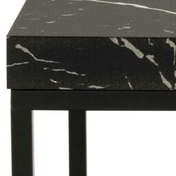 Rackhams Barossa Coffee Table with Black Marble Marquina Top & Black Steel Base 40cm - Black - Black - 40 - thumbnail 5