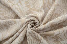 Rackhams Chenille Jacquard Lined Ring Top Eyelet Curtains - Green - 117cm width x 137cm drop - thumbnail 3