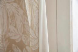 Rackhams Chenille Jacquard Lined Ring Top Eyelet Curtains - Green - 117cm width x 137cm drop - thumbnail 6