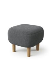 Rackhams Kamar Wide Square Ottoman Footstool - Grey - thumbnail 3