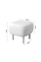 Rackhams Kamar Wide Square Ottoman Footstool - Grey - thumbnail 6
