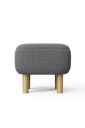 Rackhams Kamar Wide Square Ottoman Footstool - Grey - thumbnail 5