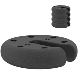 Rackhams Tent Weight Base 4pcs Gazebo Foot Leg Pole Anchor Weights Marquee - Black - Cement, PE - Dia. 20x4.5cm - thumbnail 2