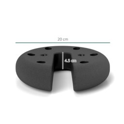 Rackhams Tent Weight Base 4pcs Gazebo Foot Leg Pole Anchor Weights Marquee - Black - Cement, PE - Dia. 20x4.5cm - thumbnail 5