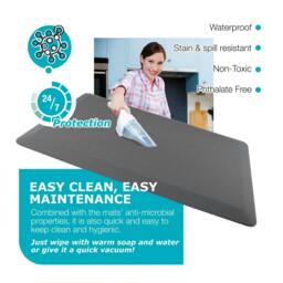 Rackhams Anti-Fatigue Standing Mat –  2cm Thick Ergonomic Non-Slip Floor Comfort Mat – Grey – Multiple Sizes - 50 x 80cm - thumbnail 5