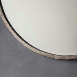 Rackhams Higgins Metal Round Wall Mirror Antique Silver - 80cm - Silver - thumbnail 3