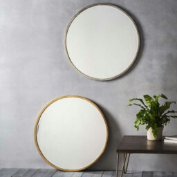 Rackhams Higgins Metal Round Wall Mirror Antique Silver - 80cm - Silver - thumbnail 4