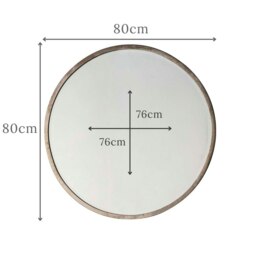 Rackhams Higgins Metal Round Wall Mirror Antique Silver - 80cm - Silver - thumbnail 2