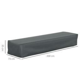 Rackhams 200x73x35cm Rectangular Furniture Cover for Rattan Lounge UV Protection - Grey - Oxford Fabric - 200cmx73cmx35cm - thumbnail 5
