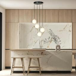 Rackhams ROYAL Pendant lamp 4 x E14  Black, gold with White Shade - thumbnail 2