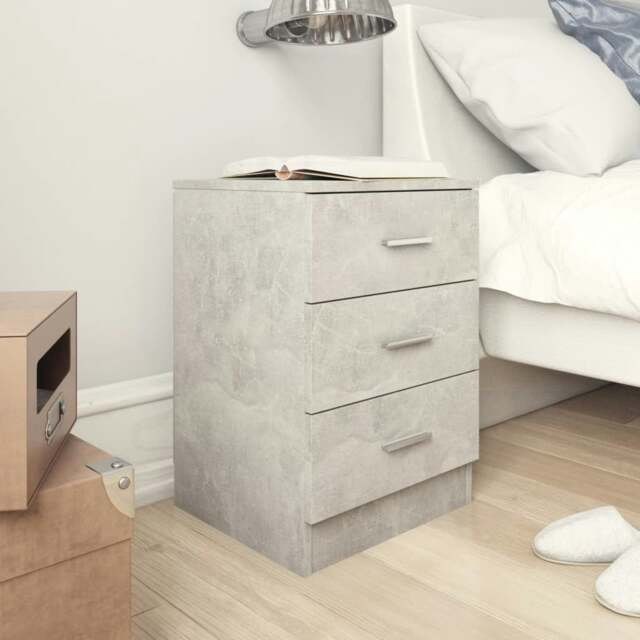 Rackhams Bedside Cabinets 2 pcs Concrete Grey 38x35x56 cm Engineered Wood