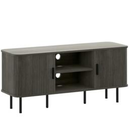 Rackhams TV Stand Cabinet for TVs up to 55 Inches, TV Unit with Storage Shelves and Cupboard for Living Room, Grey - Grey