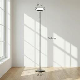 Rackhams Uplighter Floor Lamp with Tuya App and Music Sync for Bedroom, Black - LED module included - Steel - Uplighter Floor Lamp - thumbnail 3