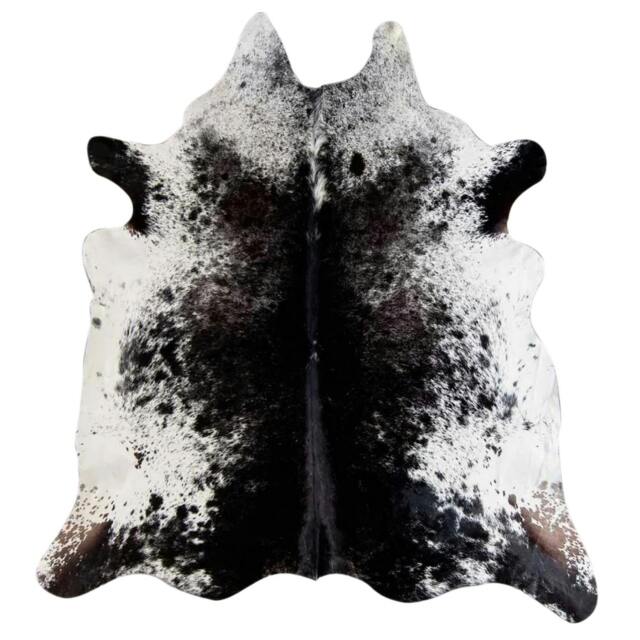 Rackhams Rare Exotic Cowhide Leather Rug - Salt & Pepper - Salt & Pepper - One Size - 100% Leather - image 1