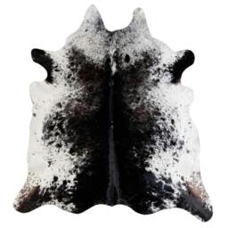 Rackhams Rare Exotic Cowhide Leather Rug - Salt & Pepper - Salt & Pepper - One Size - 100% Leather - thumbnail 1
