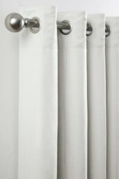 Rackhams Pure Washed Linen Lined Eyelet Curtains - White - Width 167cm x Drop 182cm - White - thumbnail 4