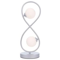 Rackhams Lena 2 Light Matte Silver Table Lamp - thumbnail 3