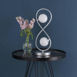 Rackhams Lena 2 Light Matte Silver Table Lamp - thumbnail 2