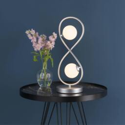 Rackhams Lena 2 Light Matte Silver Table Lamp